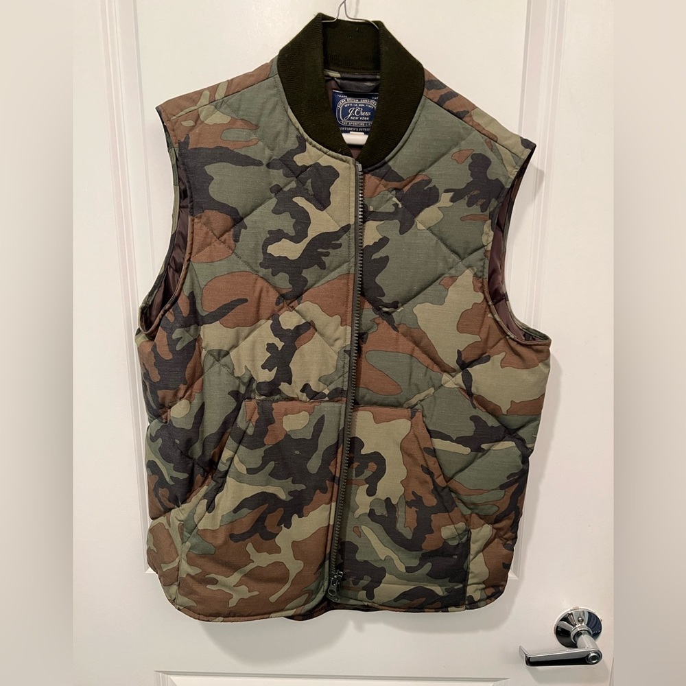 Jcrew Men's Primaloft Green Camo Nordic Down Vest